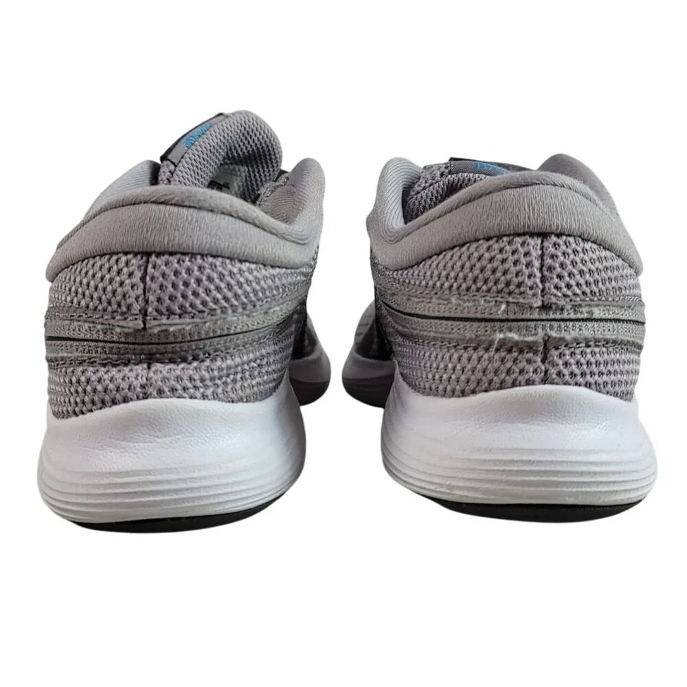 Nike Kids Revolution 4 Flyease PSV Sneakers Gray 2Y Zipper Hook Loop AH7795 READ